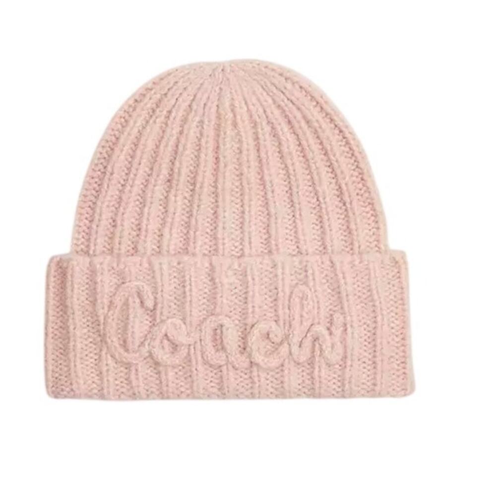 Coach Coach Script Knit Beanie NWT